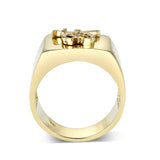 Ion Gold Plated  Brass Ring with No  Stone