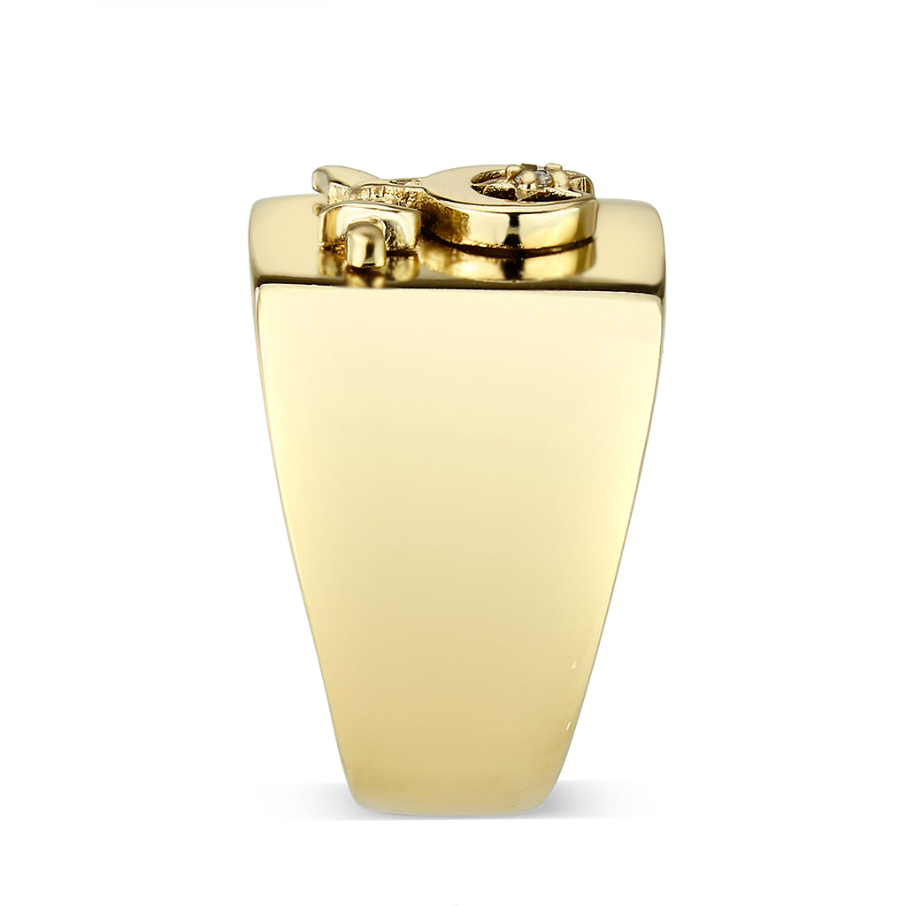 Ion Gold Plated  Brass Ring with No  Stone
