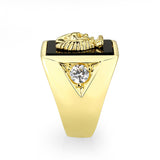 Ion Gold Plated  Brass Ring with Black Epoxy