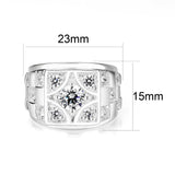Rhodium Plated  Brass Ring with Clear CZ