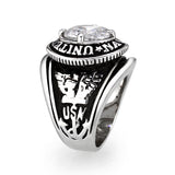 Rhodium  Plated  Brass Ring with Clear CZ