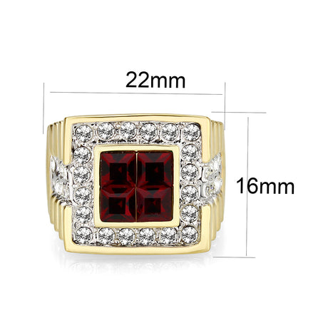Ion Gold  Plated  Brass Ring with  Synthetic Glass Siam
