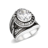 Rhodium Plated  Brass Ring with  CZ Clear