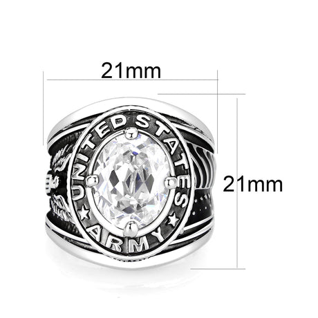 Rhodium Plated  Brass Ring with  CZ Clear
