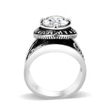 Rhodium Plated  Brass Ring with  CZ Clear