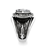 Rhodium Plated  Brass Ring with  CZ Clear