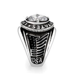 Rhodium Plated  Brass Ring with  CZ Clear