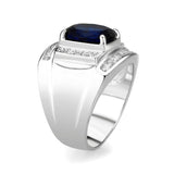 Rhodium Plated  Brass Ring with  Synthetic Glasses Montana