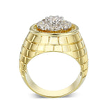 Ion Gold Plated  Brass Ring with  CZ Clear