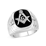 Rhodium Plated Brass Ring with  Epoxy