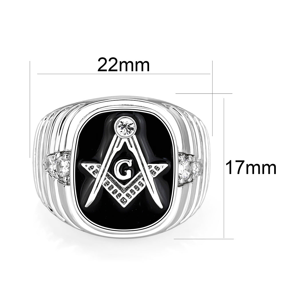 Rhodium Plated Brass Ring with  Epoxy