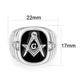 Rhodium Plated Brass Ring with  Epoxy