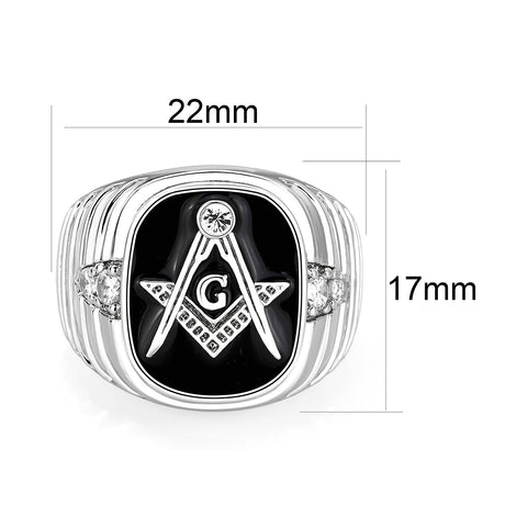 Rhodium Plated Brass Ring with  Epoxy