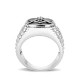 Rhodium Plated Brass Ring with  Epoxy