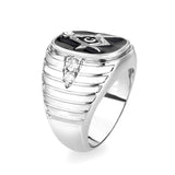 Rhodium Plated Brass Ring with  Epoxy