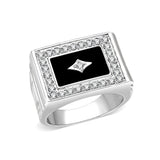 Rhodium Plated Brass Ring with  Epoxy