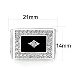 Rhodium Plated Brass Ring with  Epoxy