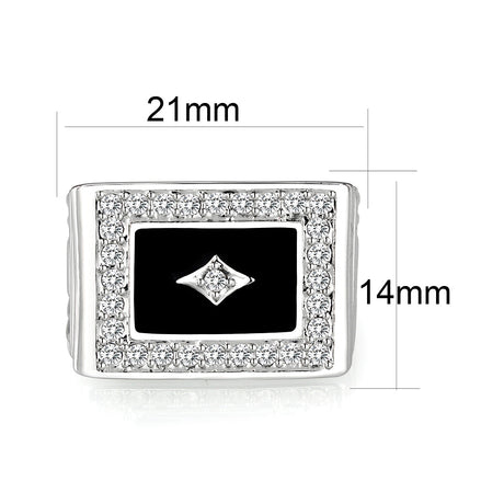 Rhodium Plated Brass Ring with  Epoxy