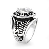 Rhodium Plated Brass Ring with  CZ Clear