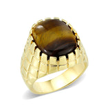 IP Gold(Ion Plating )Brass Ring with Tiger Eye
