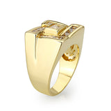Ion Gold Plating Brass Ring with AAA Grade CZ  in Clear