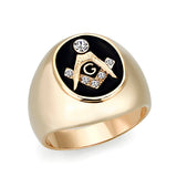 IP Gold(Ion Plating) Brass Ring with Epoxy  in Jet