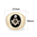 IP Gold(Ion Plating) Brass Ring with Epoxy  in Jet