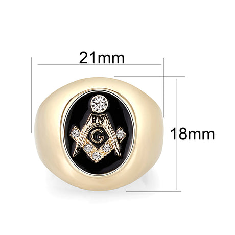 IP Gold(Ion Plating) Brass Ring with Epoxy  in Jet