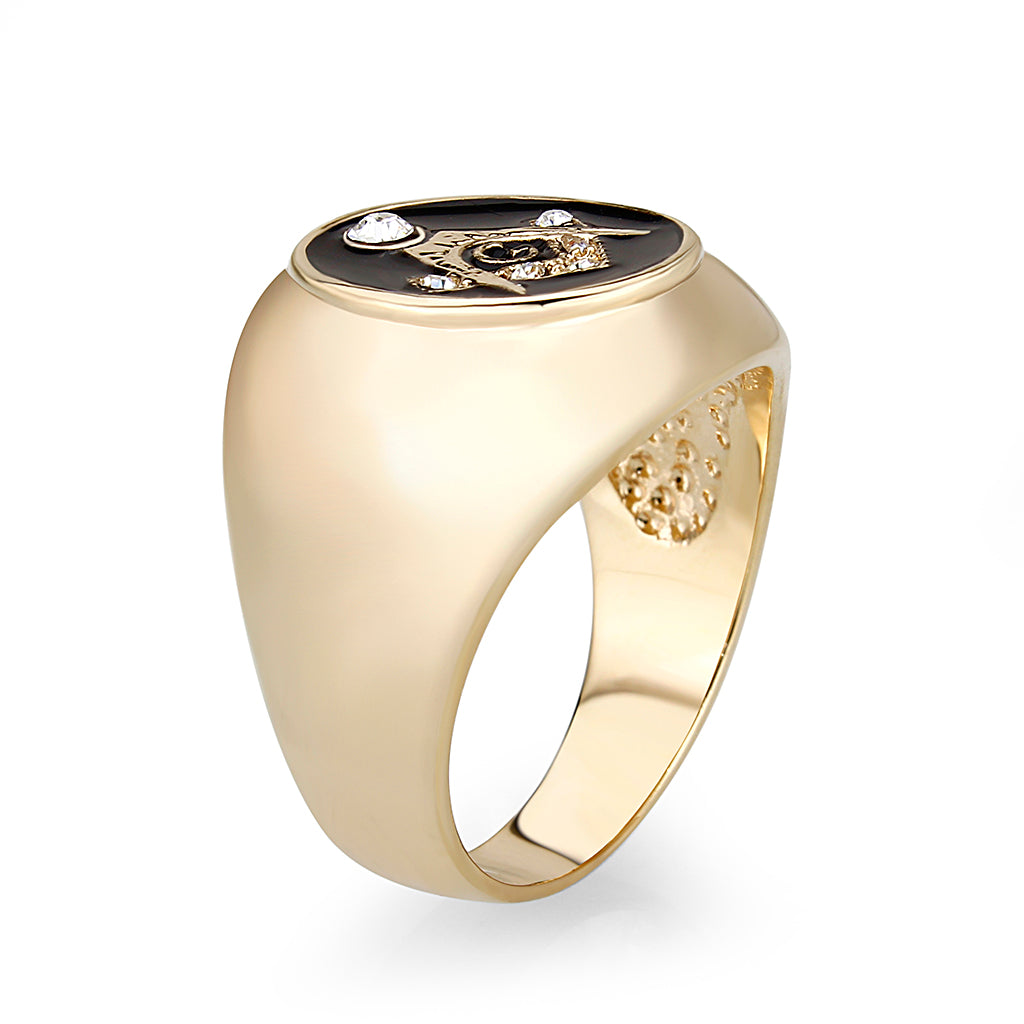 IP Gold(Ion Plating) Brass Ring with Epoxy  in Jet