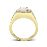 Ion Gold Plating Brass Ring with AAA Grade CZ  in Clear