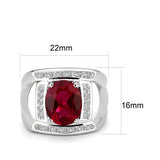 Sterling Silver Ring with CZ  in Red No Plated