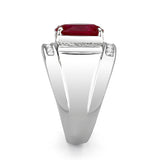 Sterling Silver Ring with CZ  in Red No Plated