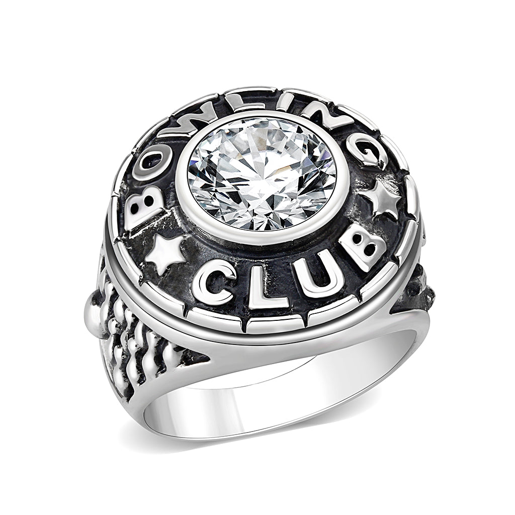 Sterling Sliver Ring with CZ  in Clear No Plated
