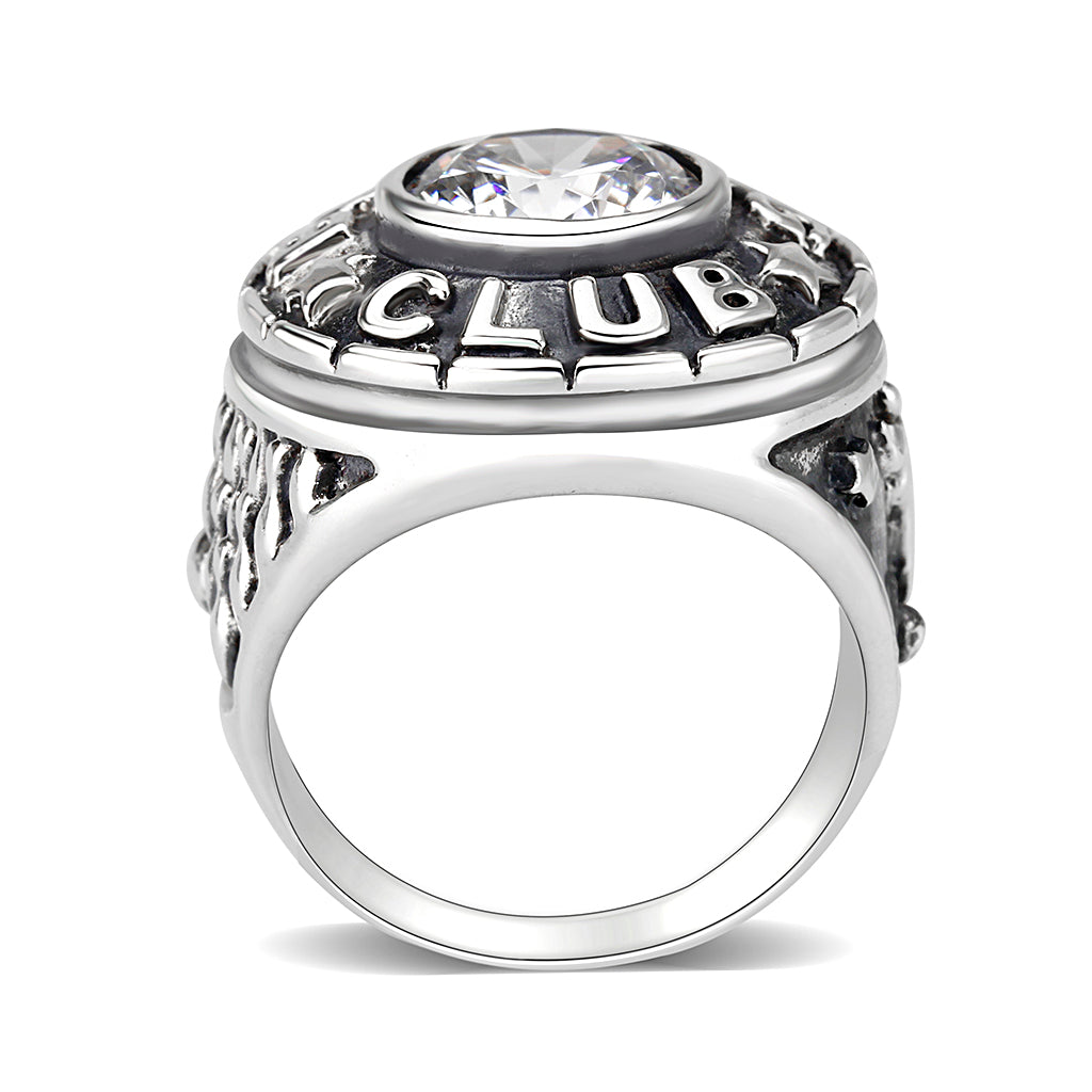 Sterling Sliver Ring with CZ  in Clear No Plated