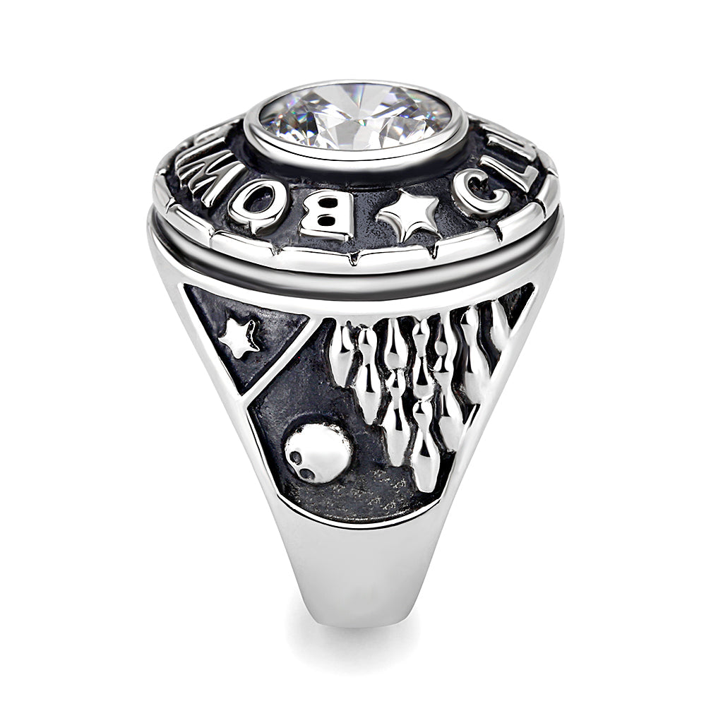 Sterling Sliver Ring with CZ  in Clear No Plated
