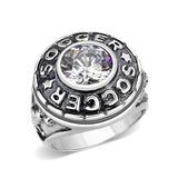 Sterling Silver   Ring with AAA Grade CZ  in Clear High Polished(No Plated)