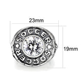 Sterling Silver   Ring with AAA Grade CZ  in Clear High Polished(No Plated)