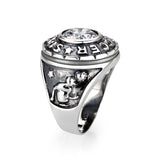 Sterling Silver   Ring with AAA Grade CZ  in Clear High Polished(No Plated)