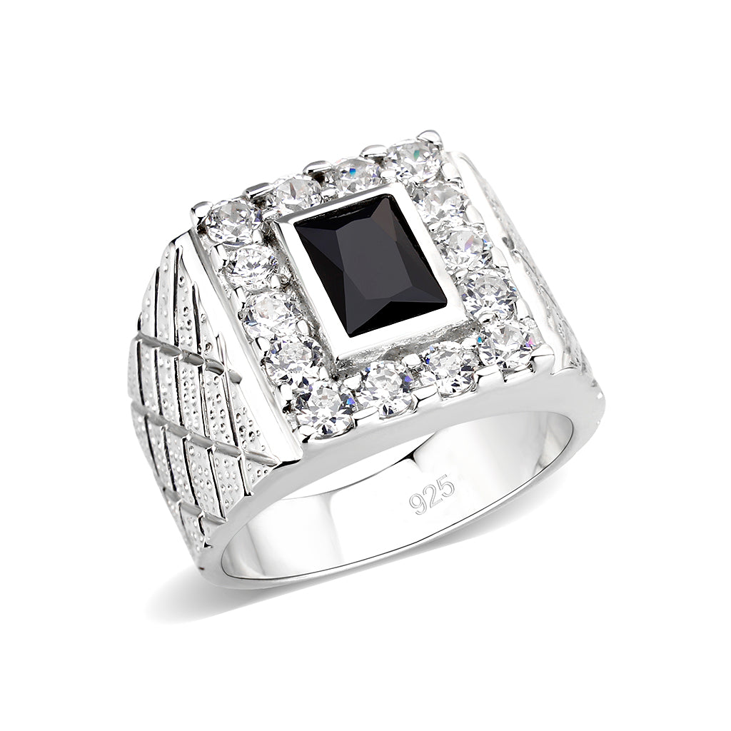 Sterling Silver   Ring with AAA Grade CZ   High Polished(No Plated)
