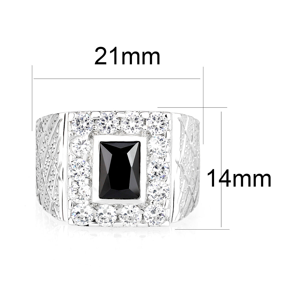 Sterling Silver   Ring with AAA Grade CZ   High Polished(No Plated)