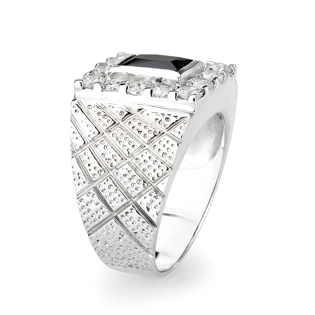 Sterling Silver   Ring with AAA Grade CZ   High Polished(No Plated)