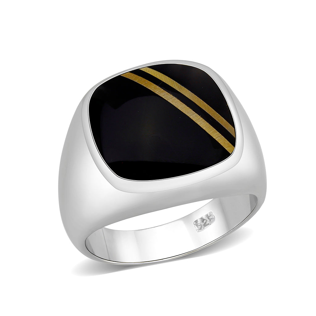 Sterling Silver   Ring with Epoxy   High Polished(No Plated)