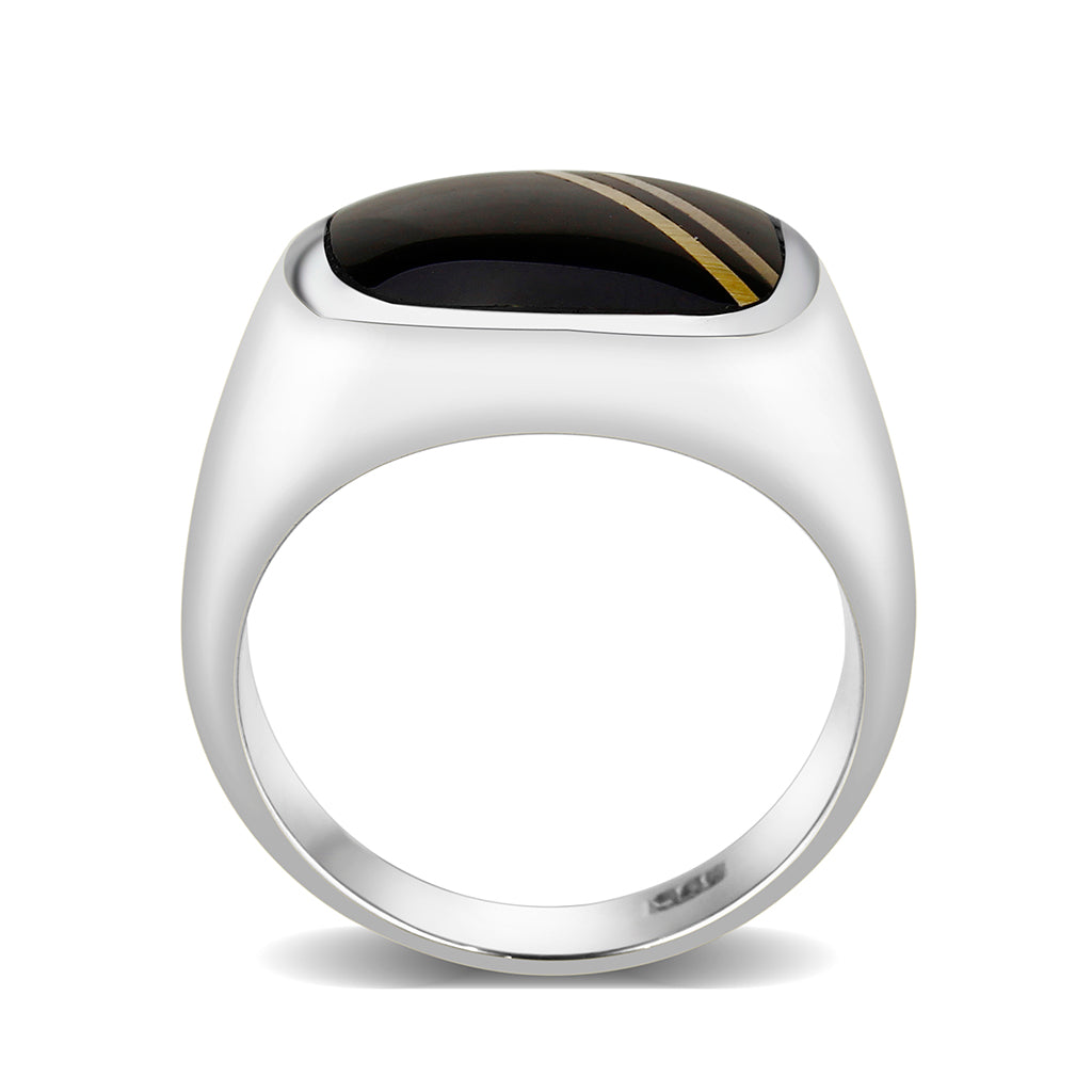 Sterling Silver   Ring with Epoxy   High Polished(No Plated)