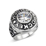 Sterling Silver   Ring with Clear CZ   High Polished(No Plated)