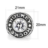 Sterling Silver   Ring with Clear CZ   High Polished(No Plated)