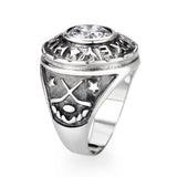 Sterling Silver   Ring with Clear CZ   High Polished(No Plated)