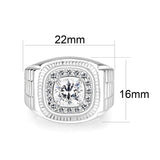 Sterling Silver   Ring with Clear CZ   High Polished(No Plated)