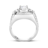 Sterling Silver   Ring with Clear CZ   High Polished(No Plated)