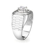 Sterling Silver   Ring with Clear CZ   High Polished(No Plated)