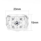 Sterling Silver   Ring with Clear CZ   High Polished(No Plated)